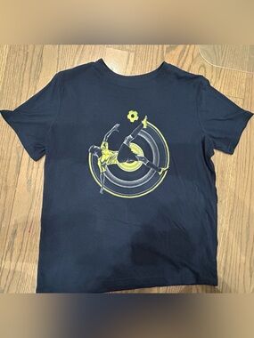 Xersion Boys Black Football Graphic T-Shirt Size L (14/16)